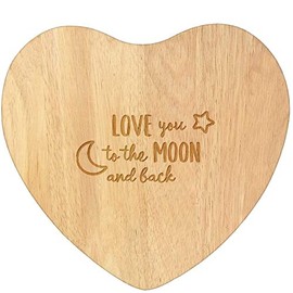 'Love You to The Moon' Wooden Heart Shaped Chopping/Cutting Board (WB00065559)