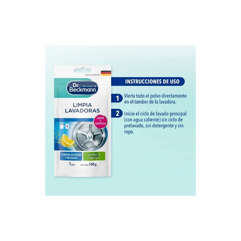 Doy Pack Limpia Lavadoras 100g 3pz Dr. Beckmann