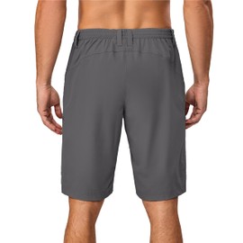 Mapamyumco Men's Hiking Shorts Quick Dry Lightweight Cargo Shorts Stretch with Pockets for Outdoor, Golf, Travel (All Grey M)