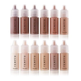 TEMPTU S/B Silicone-Based Airbrush Foundation: Professional Long-Wear Liquid Makeup, Sheer To Full Coverage For A Hydrated, Healthy-Looking Glow & Luminous, Dewy Finish On All Skin Types, 12 Bottles: Starter Set, 0.25 Fl Oz