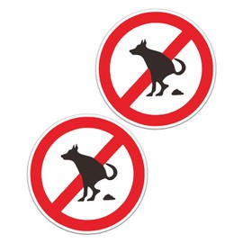 AORHOFJ 4 Sign "Kein Hundeklo" Made of Aluminium Dibond (Aluminium) - Sign No Dog Toilet - Pimples & Poop Prohibited for Dogs - Dog Prohibition Signs Weatherproof UV Protection