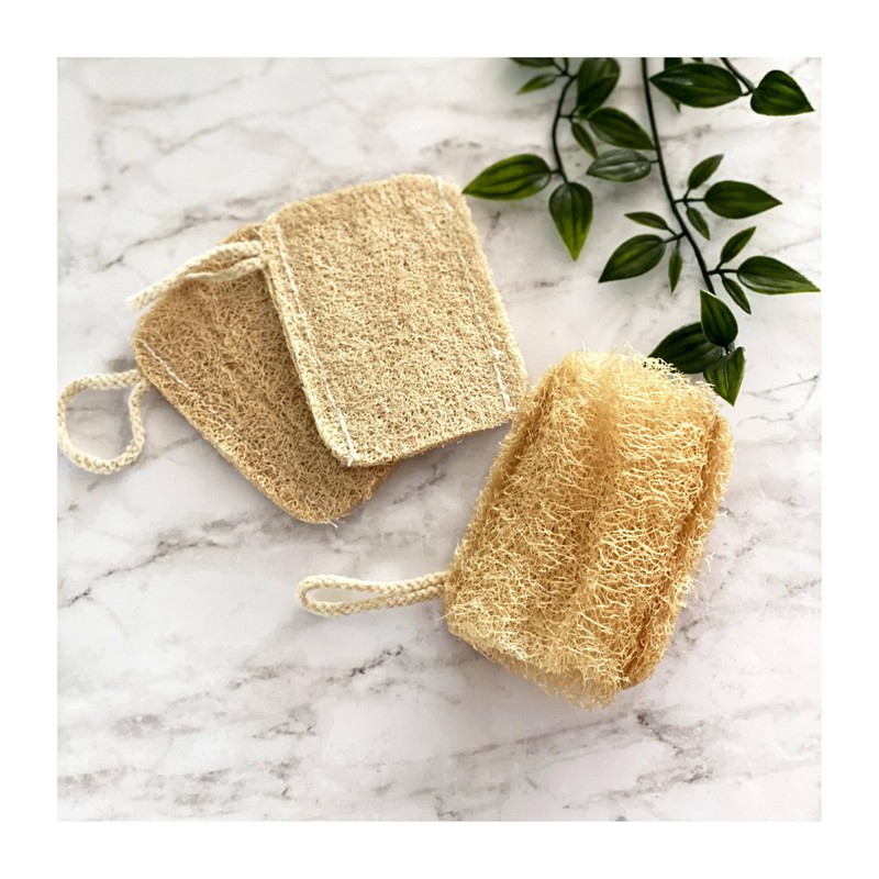 2 PCS Loofah Natural Shower, Kitchen Eco-Friendly, Cleaning Exfoliating Body