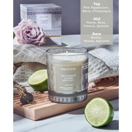 M&SENSE Sunshine Linen Scented Candles, 7.4oz 45 Hour Long Lasting Highly Scented Candles Home Decor, All-Natural Soy Wax Luxury Candle Valentines Gifts for Men & Women