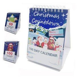 100 Day Christmas Countdown Calendar 2024,Christmas Countdown Calendar, Desktop Advent Calendar for Home Office Room Decor, Xmas Count Down Gift (Multicolor)