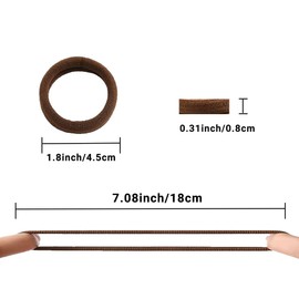 Pagabach Hair Ties Hair Elastics Bands Seamless Cotton No Damage Thick Curly Hair Long-Lasting Braids Ponytails Holders All Hair Types Pain-Free Hair Accessories Women Men Light Brown Colors 50 PCS