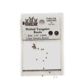 Hareline Slotted Tungsten Beads #233 1/16'' (1.59mm) Metallic Brown