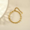 SKENUDY 18K Gold-Plated Chunky Chain Bracelets for Men and Women