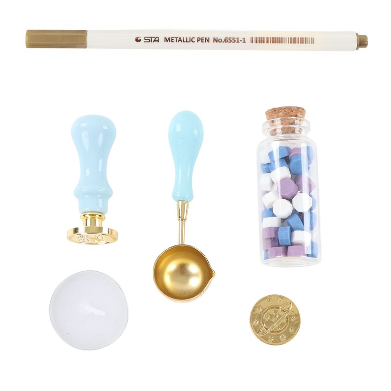 Wax Sealing Stamp Kit Clear Pattern Delicate Wax Detachable Handle