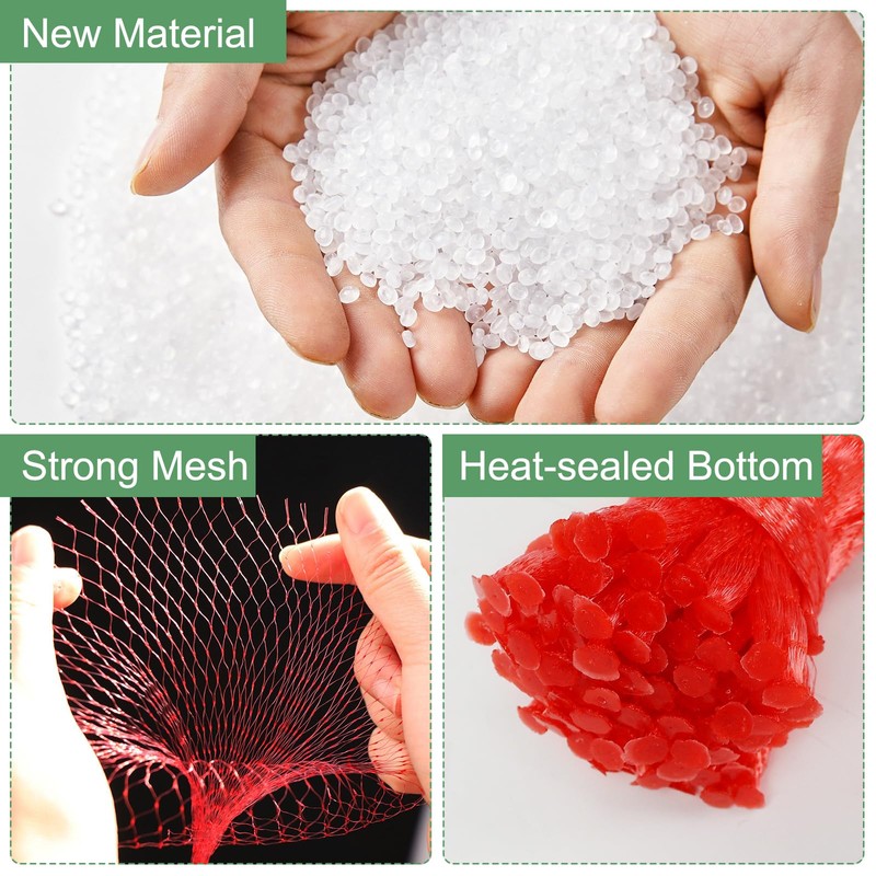 Mordx 100Pcs Reusable Produce Plastic Mesh Bag,20 Inch Seafood Boil
