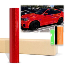 12"x60" (1FTx5FT) Holographic Glitter Red Rainbow Neo Chrome Gloss Vinyl Wrap Auto Car Sticker Decal Film Sheet Bubble Free Air Release Technology with Tool Kit