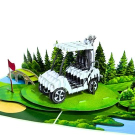Fathers Day Card Golf, Pop Up Fathers Day Card for Husband, Dad, Son, Grandpa, 6x8 in Pop Up Golf Birthday Cards for Men, Brother With Envelope