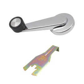 Brock Replacement Set Window Crank Chrome w/Black Knob & Handle Removal Clip Tool Compatible with 1981-1994 C/K Pickup Truck Suburban Blazer 14026382