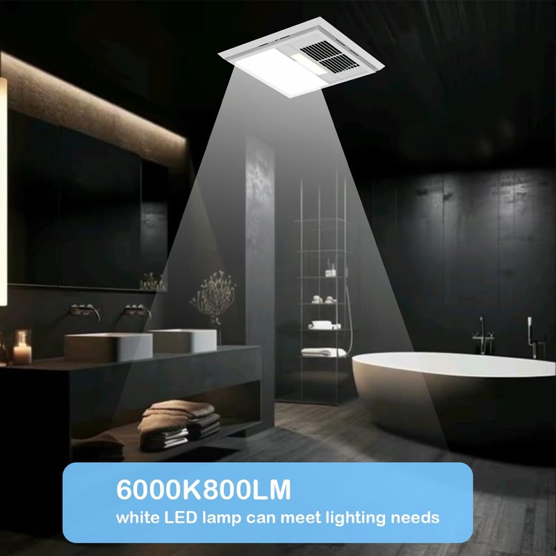 FLYINGFOX DC Bathroom Exhaust Fan 160 CFM with Light and