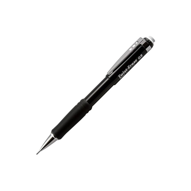 Pentel QE519A Twist-Erase III Mechanical Pencil, 0.90 mm, Black Barrel