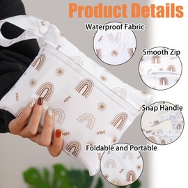 Pack of 3 Wetbag Nursery, Waterproof Nappy Bag, Wet Bag, Reusable Wet Dry Bag with Zip for Camping, Swimming, Travel, Fitness, Beach, multicoloured, simplicity