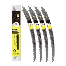 15-Inch Japanese Teeth Reciprocating Saw Blades 4PCS, DARTOTEK Curved Edge 6TPI Pruning Blades for Wood, Tree Trimming Cutting, Fits Most Reciprocating Saws