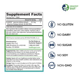 Healthy Gut HistaHarmony | Delayed Release DAO Enzyme Supplement | 30,000 HDU Diamine Oxidase Histamine Blocker | 60 Servings