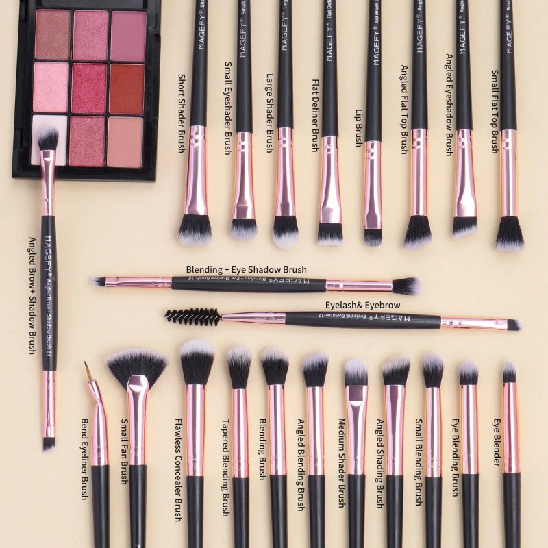 MAANGE set 28 brochas de maquillaje profesional con estuche brocha