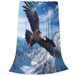 amepay Bald Eagle Snowy Mountain Blanket Gfits for Women Men Kids Flying Eagle Flannel Throw Blankets Soft Fuzzy Lightweight for Home Decor Couch Bed Sofa 80x60 Inches