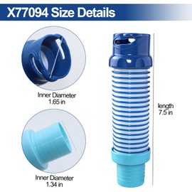 X77094 Pool Vacuum Hose Adapter for Zodiac MX6 MX8 and Baracuda X7 Quattro Pool Cleaners, Swimming Pool Suction Adapter, Leaf Catcher Hose Adaptor for Zodiac Hose Cleaners Fast Twist Lock (1 Pack)