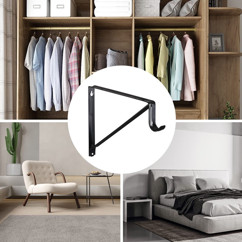 HOME MASTER HARDWARE Heavy Duty Closet Shelf Rod Brackets, Wall