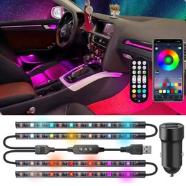 Car LED Interior Lighting DC5V USB Connection Car Charger Light Strip 5050LED Interior Lighting Car with App Control Remote Control in Ambient Lighting Car