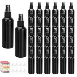 YEUIKERR 36 Pack Black Fine Mist Small Spray Bottles 2 oz/60 ml Plastic Spray Bottles Refillable Empty Mini Travel Sprayer Bottle Bulk for Essential Oils