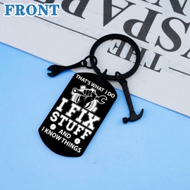 UVIBEW Fathers Day Keychain Gifts for Construction Workers Construction Accessories for Men Father's Day Gift for Dad Husband Grandpa Uncle Funny Kychain Cool Gifts for Men Handyman