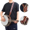 Nefelibata Banjo Strap 2" Wide Full Grain Leather Jacquard Embroidered