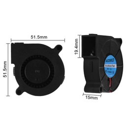 AEDIKO 5015 Cooling Fan 3D Printer Fan DC 12 V Dual Ball Bearing 50 x 50 x 15 mm 0.17 A Turbo Cool Fan Pack of 4