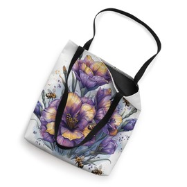 Lisianthus Flower Blooming With Bees Around Graphic Tote Bag