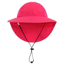 MASOCIO Baby Children's Sun Hat Reversible Summer Hat Girls Boys with Wide Brim Fishing Hat, Pink (pink 2)