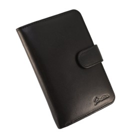 Ladies Quality Black Leather Medium Size Purse with tabs