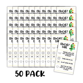 Crochet Care Instruction Cards | 50pk 2x3.5” RAOK Random Acts of Kindness Yarn Plush Doll Scarf Template Loaf Pattern DIY Crafters Knitting
