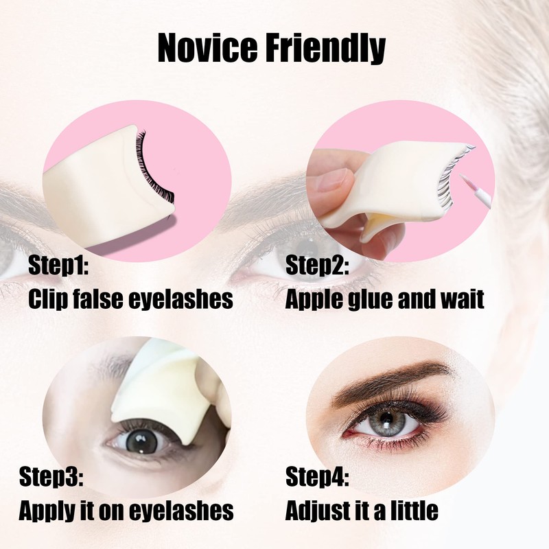 4Pcs Eyelash Applicator Tool Lash Buddy Tool False Lash Clip