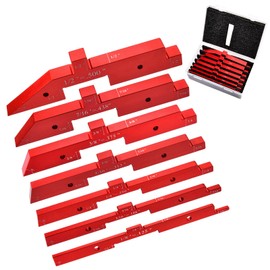 LEONTOOL 4-in-1 Woodworking Router Table Setup Bars, 7Pcs Aluminum Precision Setup Blocks Height Gauge Set, Time-saving Table Saw Measuring Spacer Block with 7 Different Height Thickness Angles