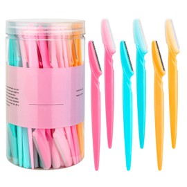 Triko Juego de 66 Perfiladores para Afeitar para Cejas y Rostro, Kit de Depilación Facial, Navaja de Cejas Segura para Principiantes con Cubierta, Herramienta de Dermaplaning, Eyebrow