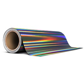 VViViD Black Holographic Lazer Chrome Air-Release Adhesive Vinyl Pinstripe Tape Roll (12 Inch x 20ft)