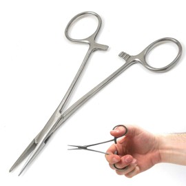 Panther Stainless Steel 4'' 6'' 8'' 10'' 12'' Straight or Curved Unhooking Pliers Line Cutters Sea Fly Carp Fishing Forceps (Straight, 6'')