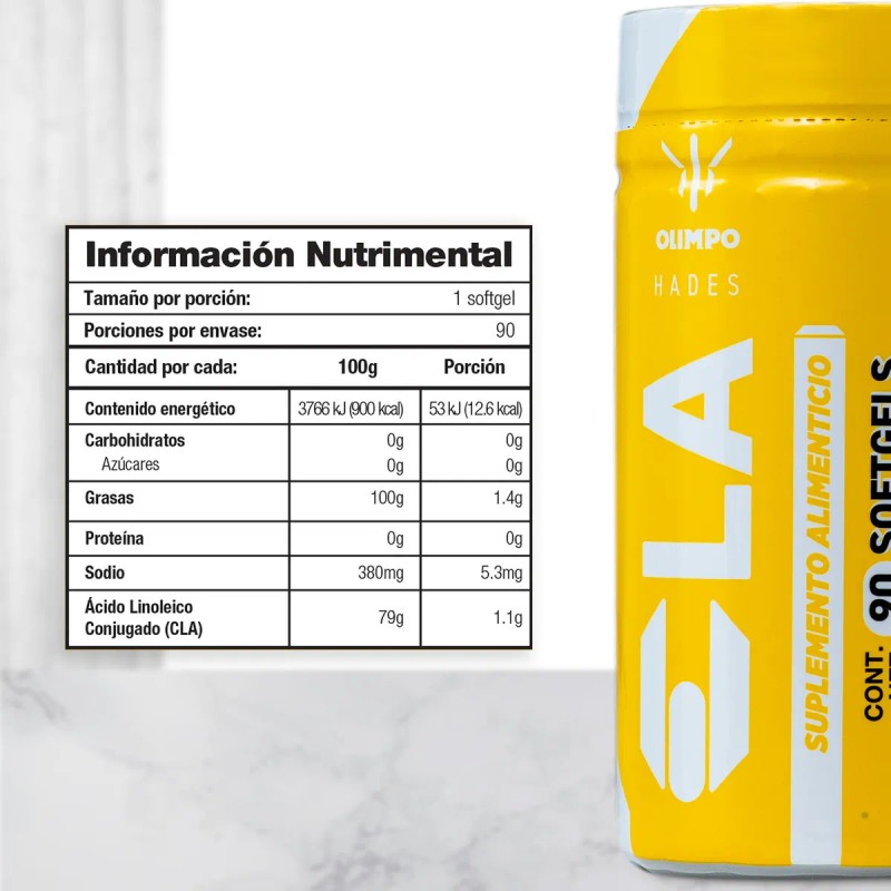 CLA Hades Olimpo, Acido Linoleico Conjugado 90 Cápsulas Blandas 1000mg
