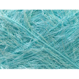 Large 100 Gram Skein Light Turquoise Blue Eyelash Yarn Fun Fur 164 Yards