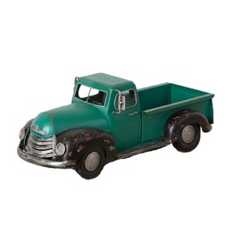 AHD Vintage Antique Metal Truck Decorative Farmhouse Box Plant Holder Rustic Green