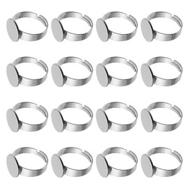 Healifty 20pcs 12mm Ringrohling Basen Edelstahl Cabochon Ring Lünette Rohlinge für DIY Schmuck Machen Silber