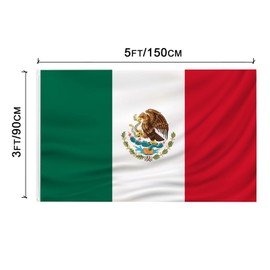 Mexican flag 3x5 FT Mexico FLAG Polyester outdoor indoor Canvas Header and Double Stitched with two Brass Grommets