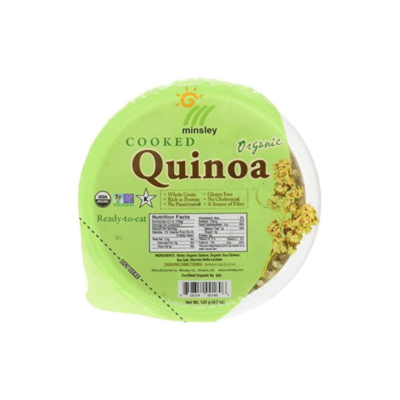 Minsley Cooked Organic Quinoa, 4.2 oz. (Pack of 12)