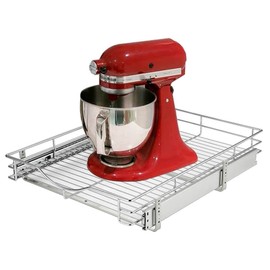 DINDON Pull Out Cabinet Organizer (11"W x 18"D), Pull Out Drawers for Kitchen Cabinets, Slide Out Cabinets Shelves, 1 Tier Chrome Metal Under Cabinet Pull Out Drawer Organization for Kitchen, Pantry, Bathroom