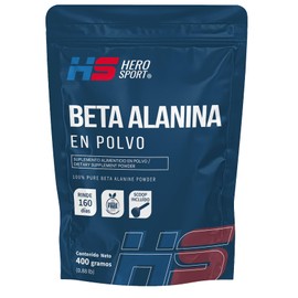 HS HERO SPORT 100 Beta Alanina 400g. Presentación en Polvo, 2.5g por Porción, Cuchara Medidora Incluída dentro del empaque, 160 Porciones por Envase, 