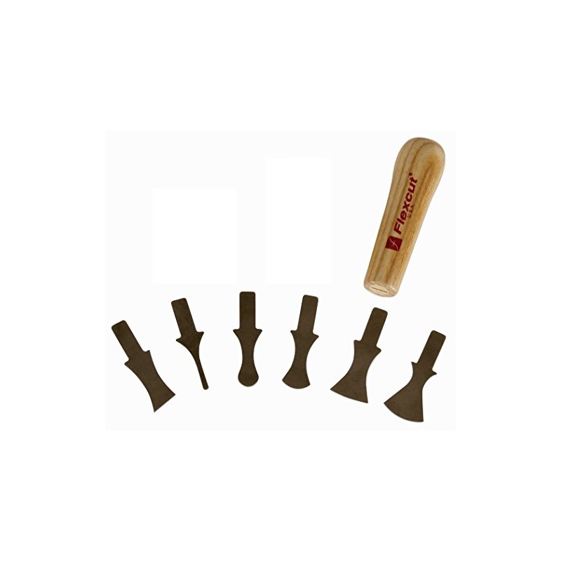 FLEXCUT Wood Carving Tools Set of 6 Interchangeable Scraper Bits