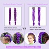 26inch Long Purple Braid Hair Ponytail Easy Clip In Purple