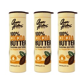 Queen Helene 100% Cocoa Butter Stick – Nourishes & Softens Dry, Chapped Skin and Lips – On-the-Go Tube – 1 oz (Pack of 3)